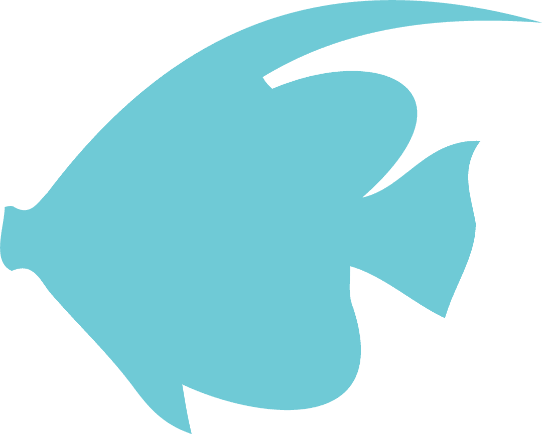 Translucent Turquoise Angelfish Silhouette Art Design