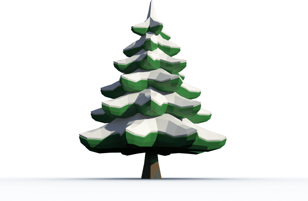 Transparent Polygon Snow-Covered Christmas Tree for Festive Design