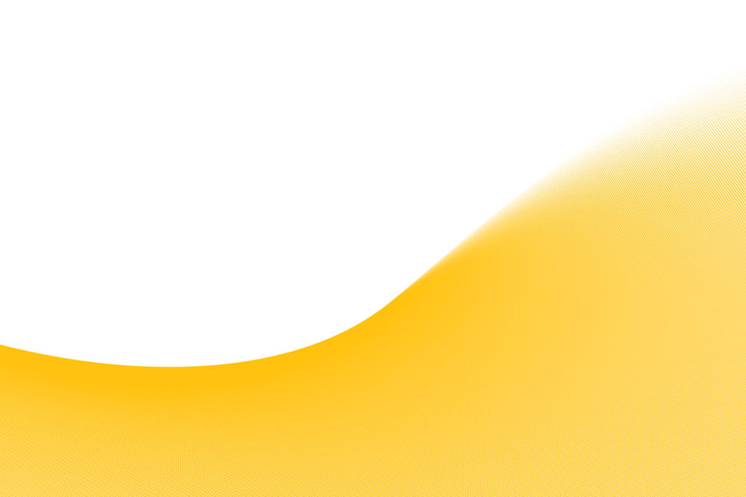 Vibrant Yellow Abstract Wave Shape on Transparent Background