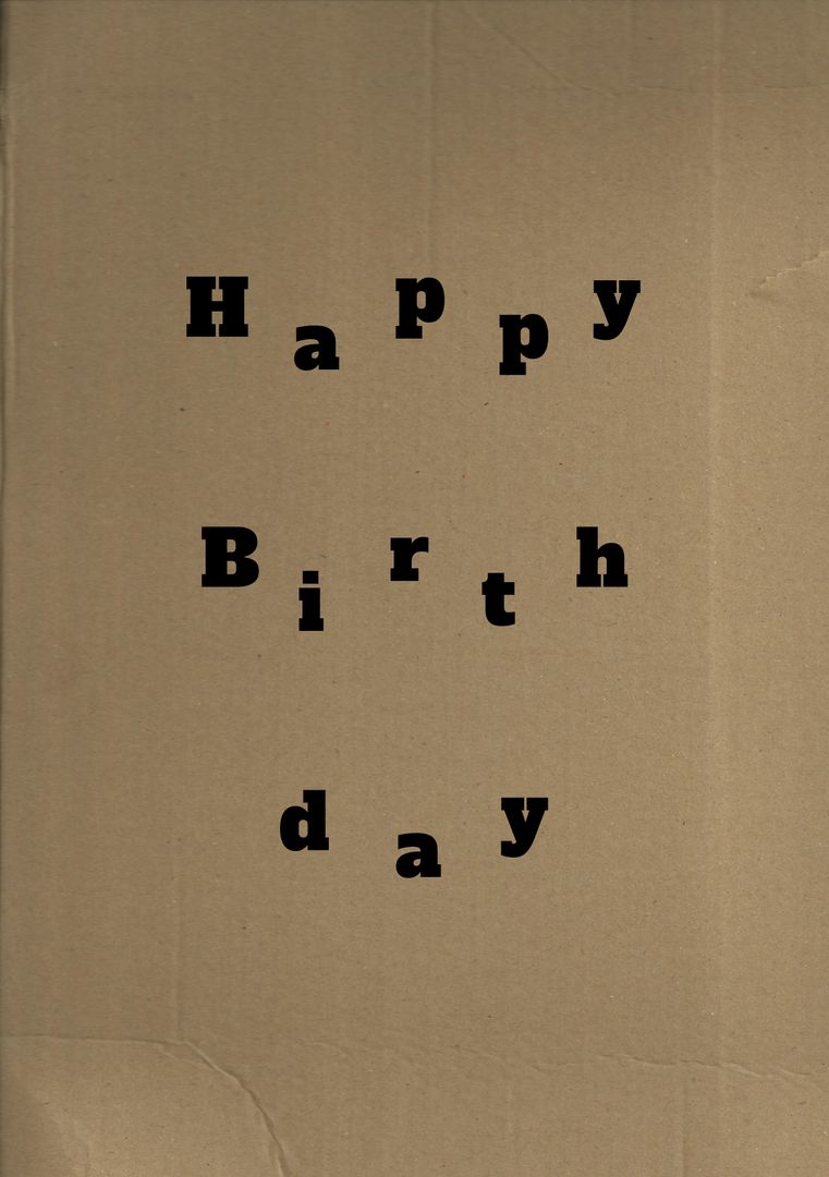 Retro Brown Cardboard Happy Birthday Message - Download Free Stock Templates Pikwizard.com