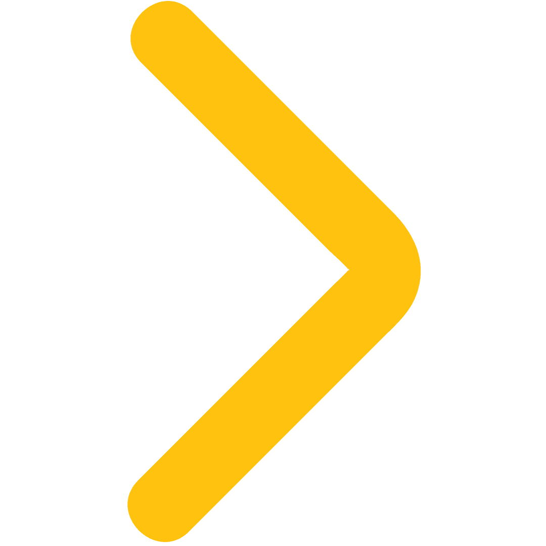 Yellow Arrow Abstract Shape on Transparent Background