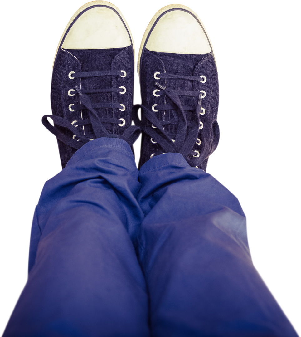 Transparent View of Person Wearing Canvas Shoes and Blue Pants - Download Free Stock Images Pikwizard.com