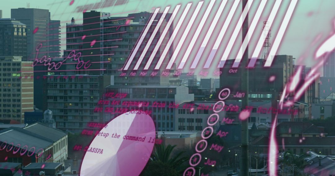 Digital Composite of Urban Skyline with Technology Interfaces