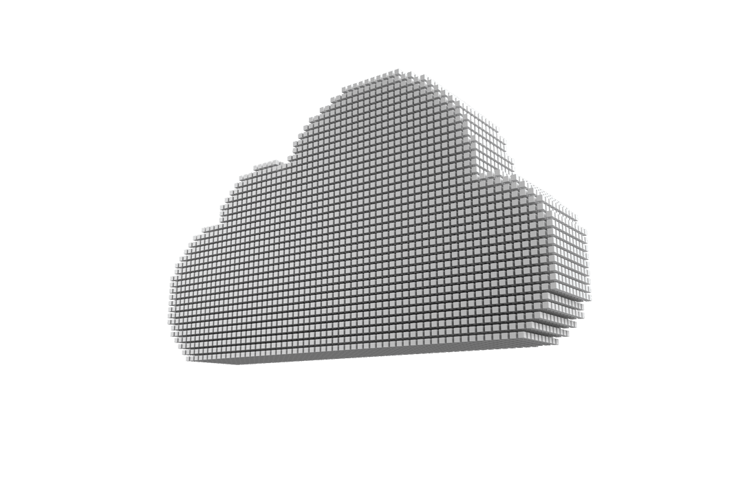 3D Cubic Cloud Shape with Transparent Background