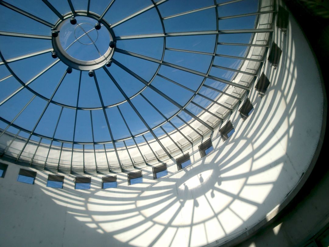 Abstract Architectural Glass Dome with Shadow Patterns - Free Images, Stock Photos and Pictures on Pikwizard.com