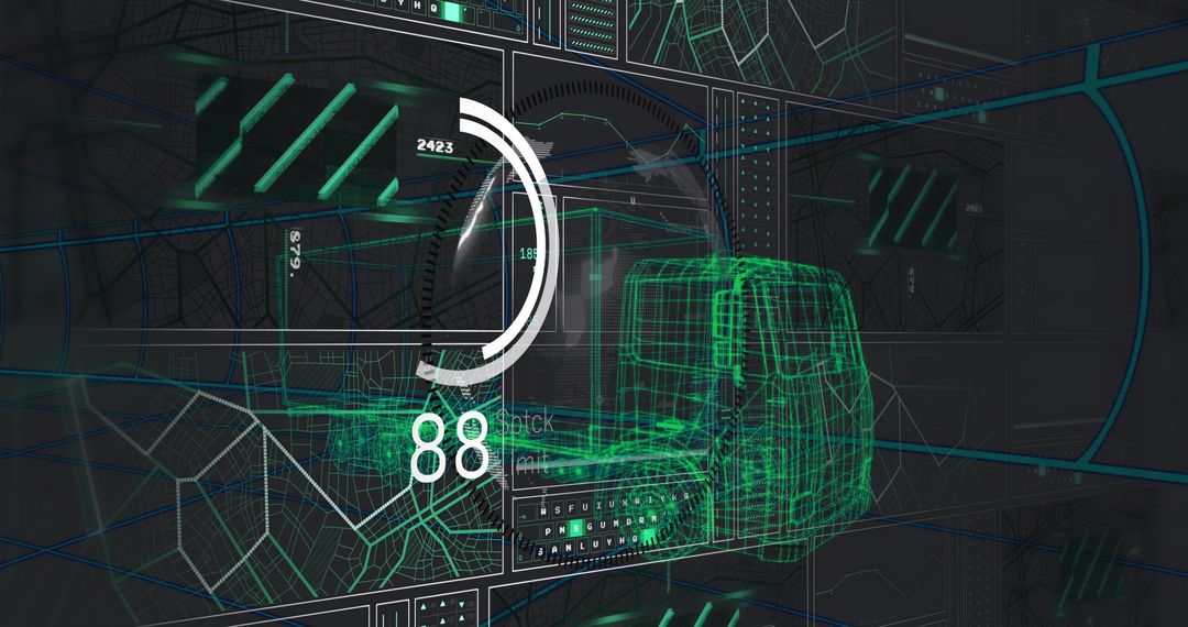 High-Tech Control Interface with Vehicle Visualization