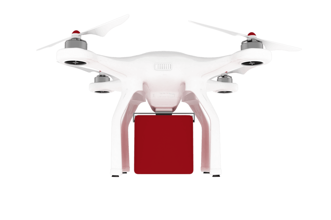 Transparent Drone Delivering First Aid Kit Illustration