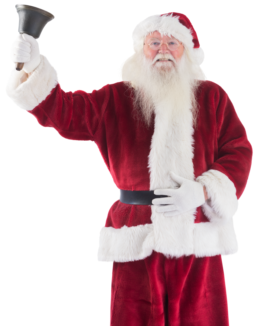 Transparent Santa Claus Rings Bell in Red Suit - Download Free Stock Images Pikwizard.com