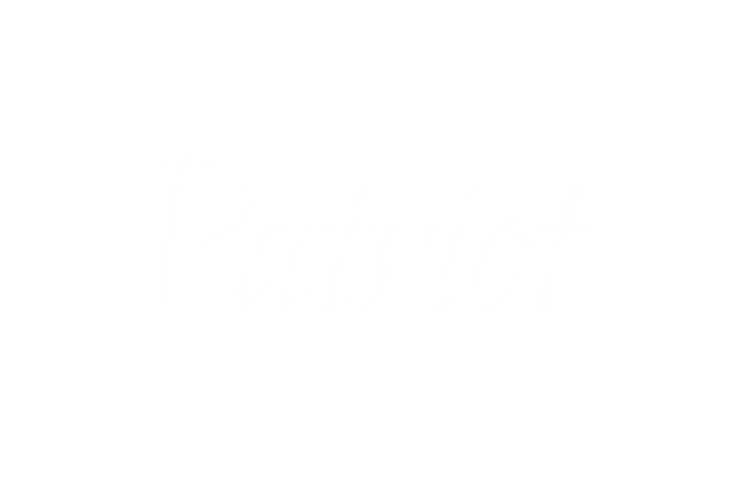 Patriot Text in White Font with Transparent Background