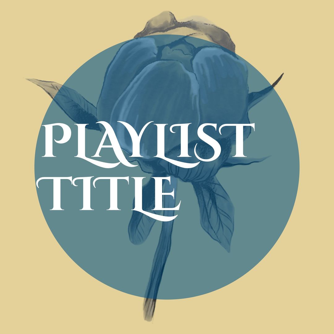 Blue Botanical Elegance With Text Overlay