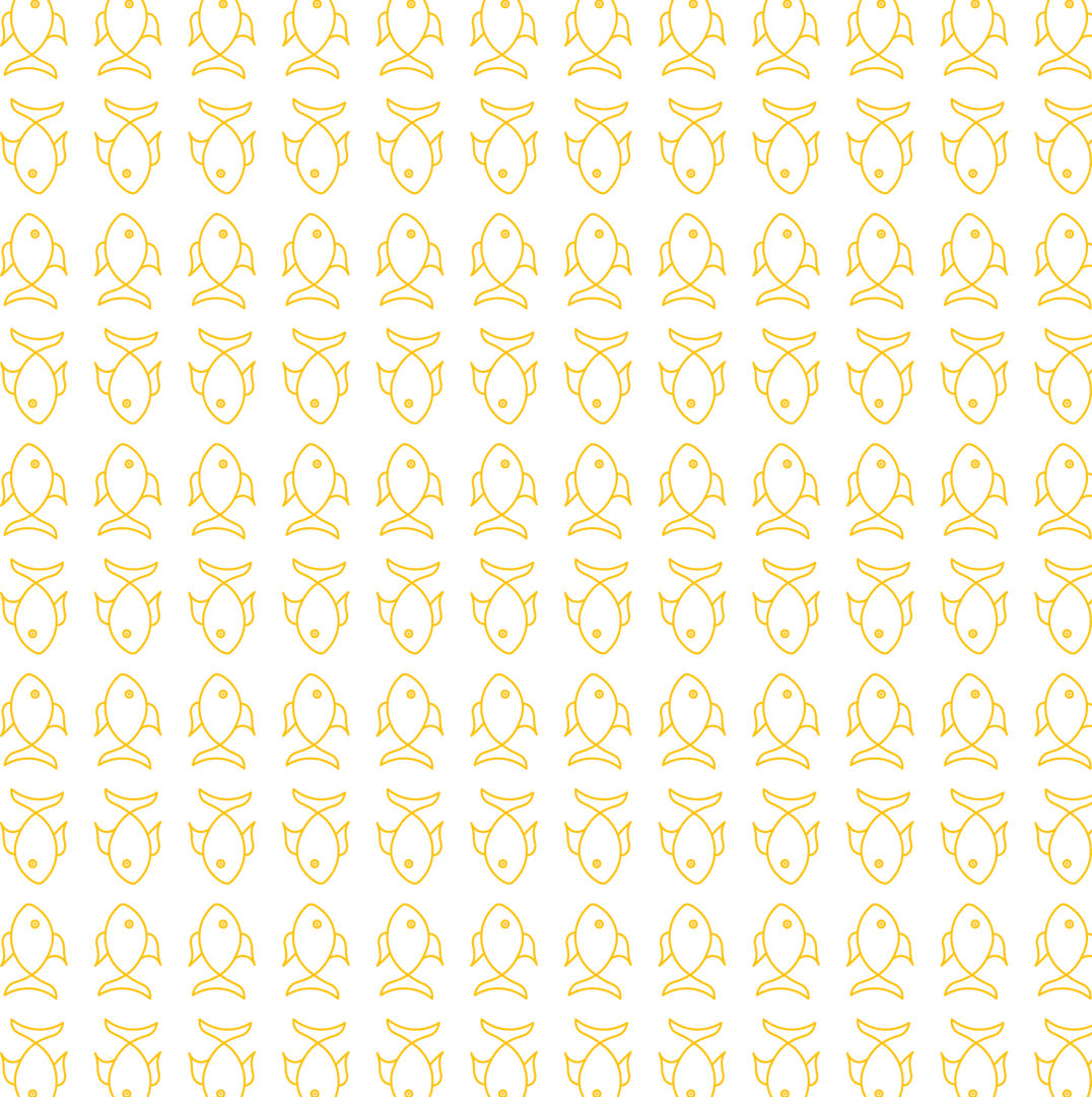 Seamless Pattern of Yellow Fish for Nature Themes on Transparent Background