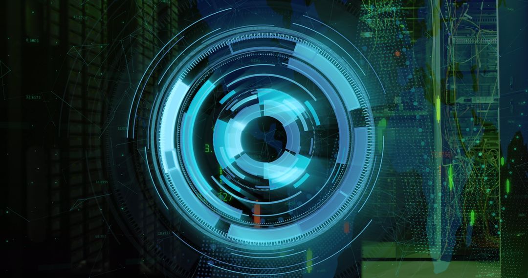 Digital HUD Interface in Server Room Environment