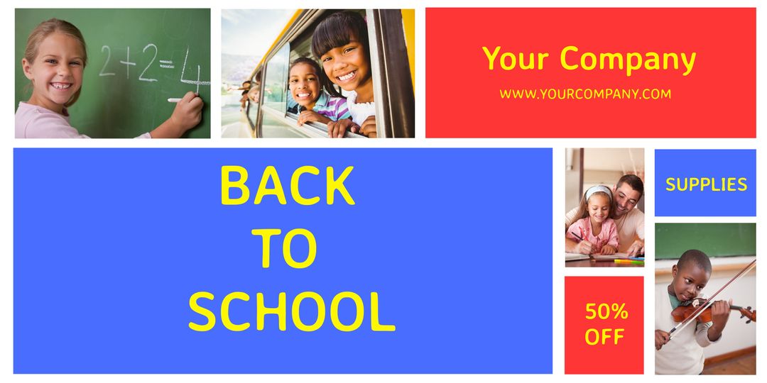Vibrant Back to School Education and Supplies Collage