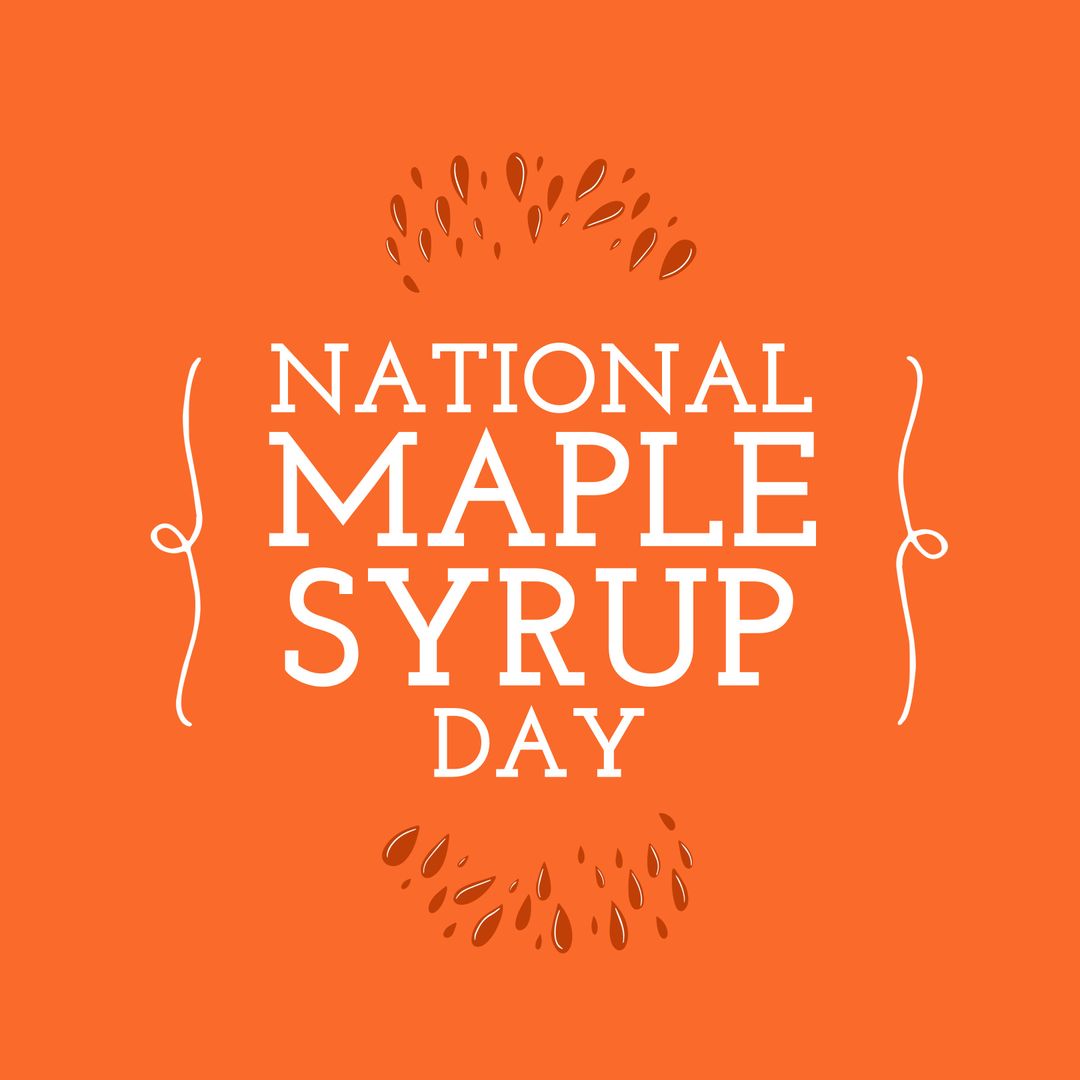 National Maple Syrup Day Celebration Design Orange Background