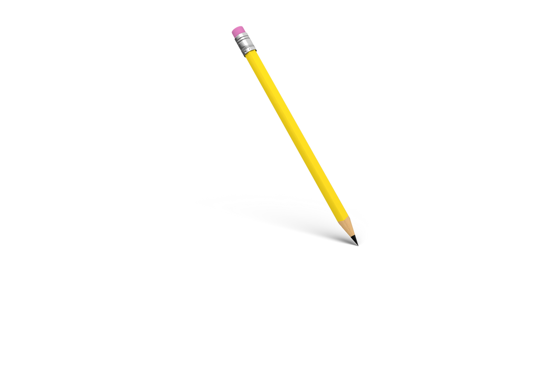 Yellow Pencil Floating Against Transparent Background with Eraser - Download Free Stock Images Pikwizard.com