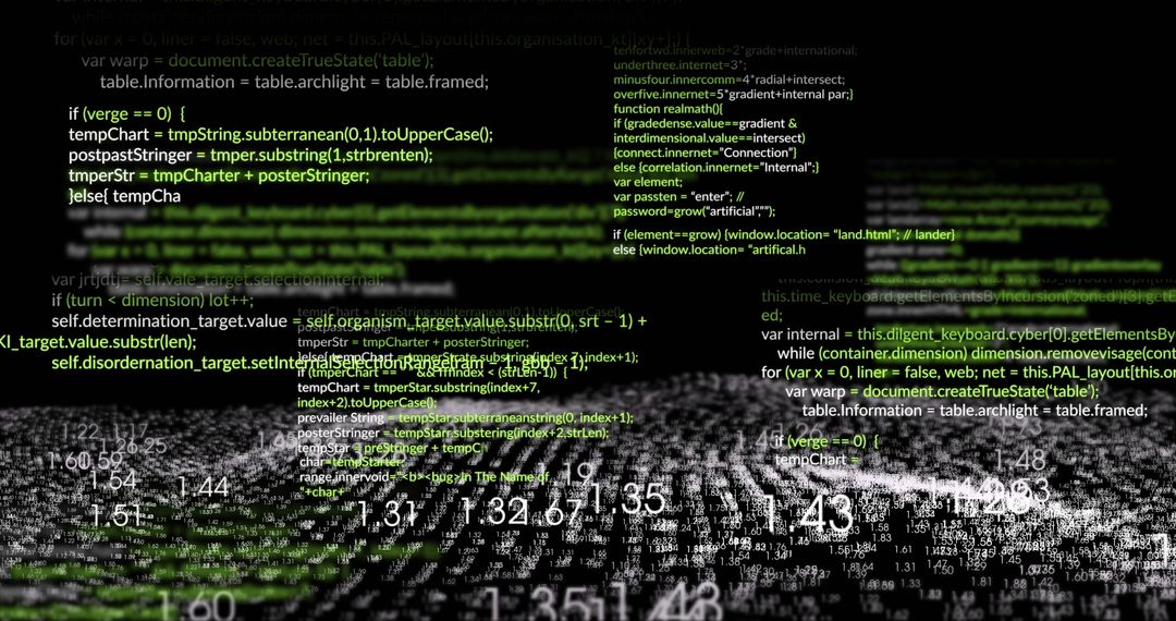Abstract Representation of Data Processing on Black Background