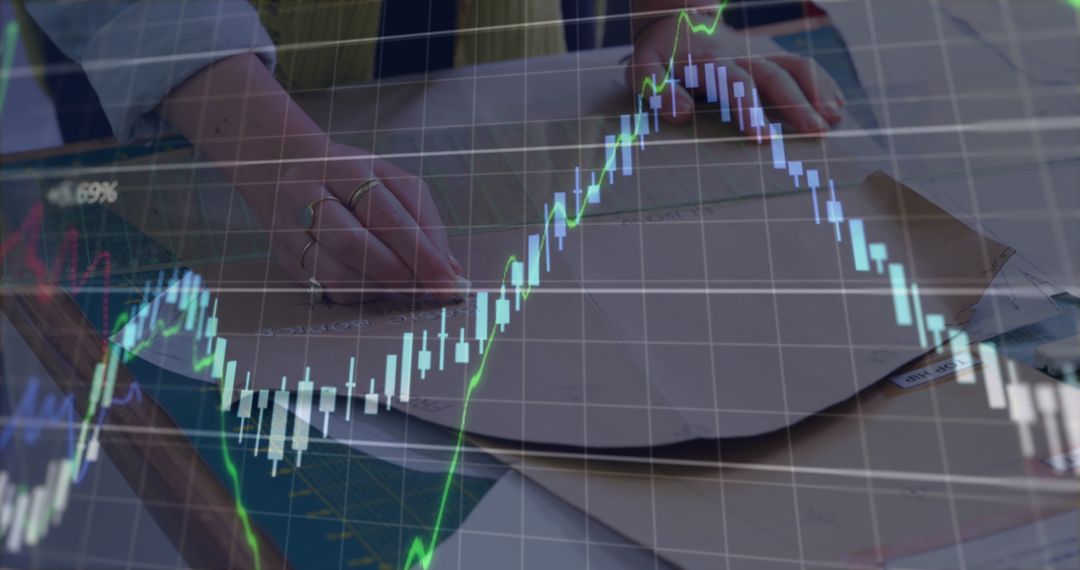 Close-up of Analysis with Stock Market Graph Overlay - Free Images, Stock Photos and Pictures on Pikwizard.com