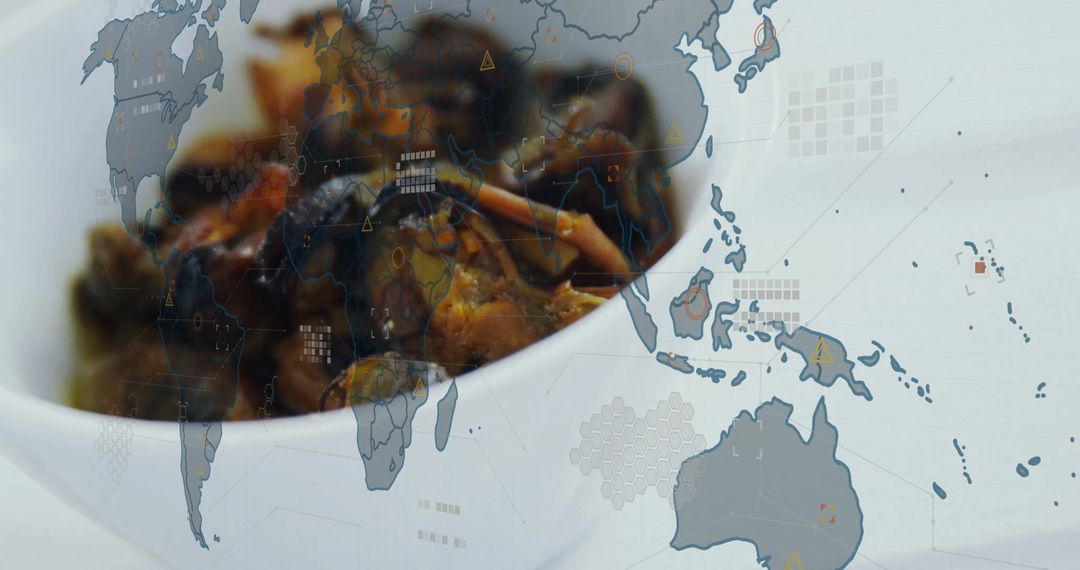 Fusion Cuisine Concept with Global Map Overlay