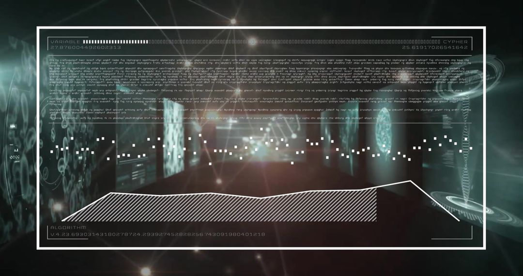 Abstract Digital Data Processing on Futuristic Screen