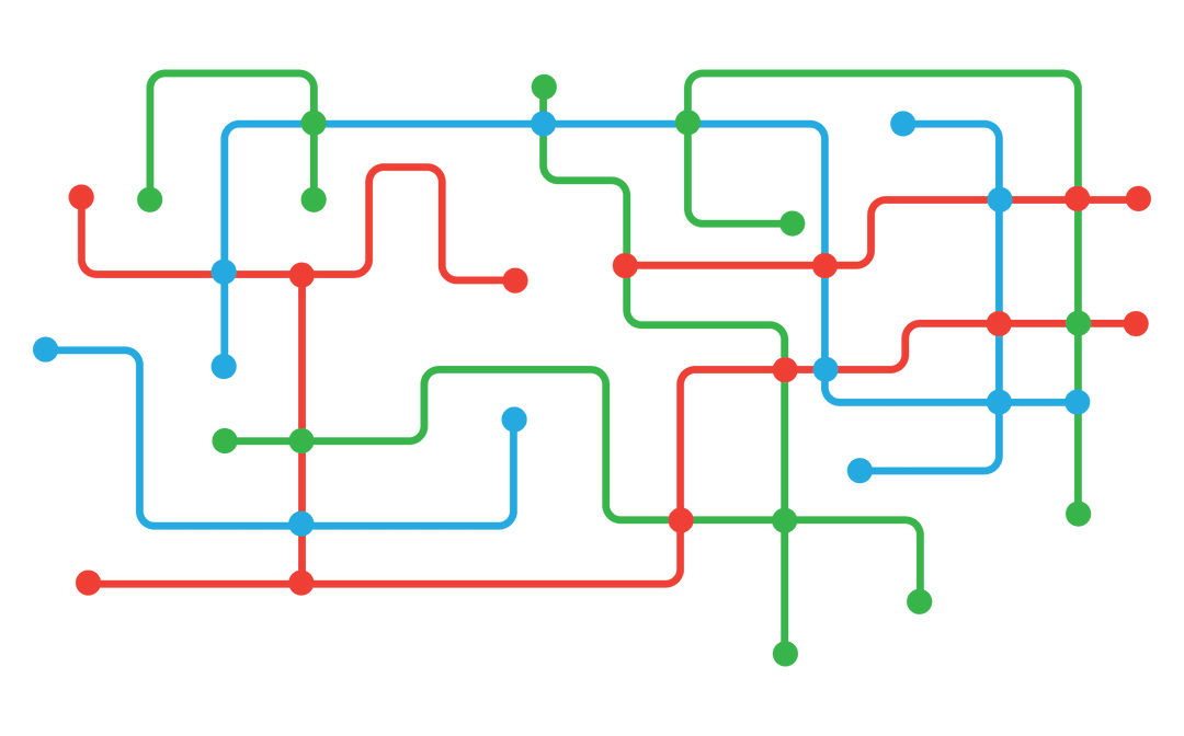 Colorful Maze Workflow with Connecting Dots on Transparent Background - Download Free Stock Images Pikwizard.com