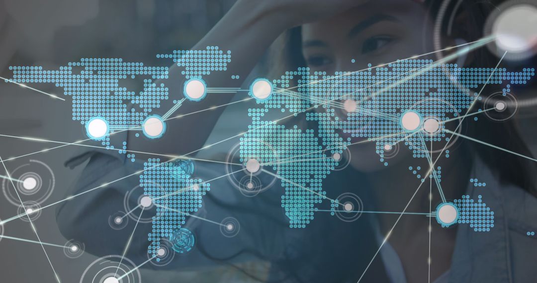 Global Network Connections and Data Integration Concept