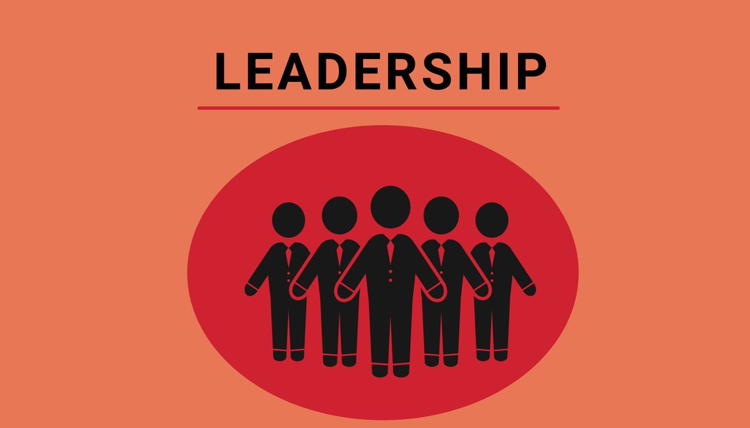 Leadership Concept with Businessman Icons on Orange Background