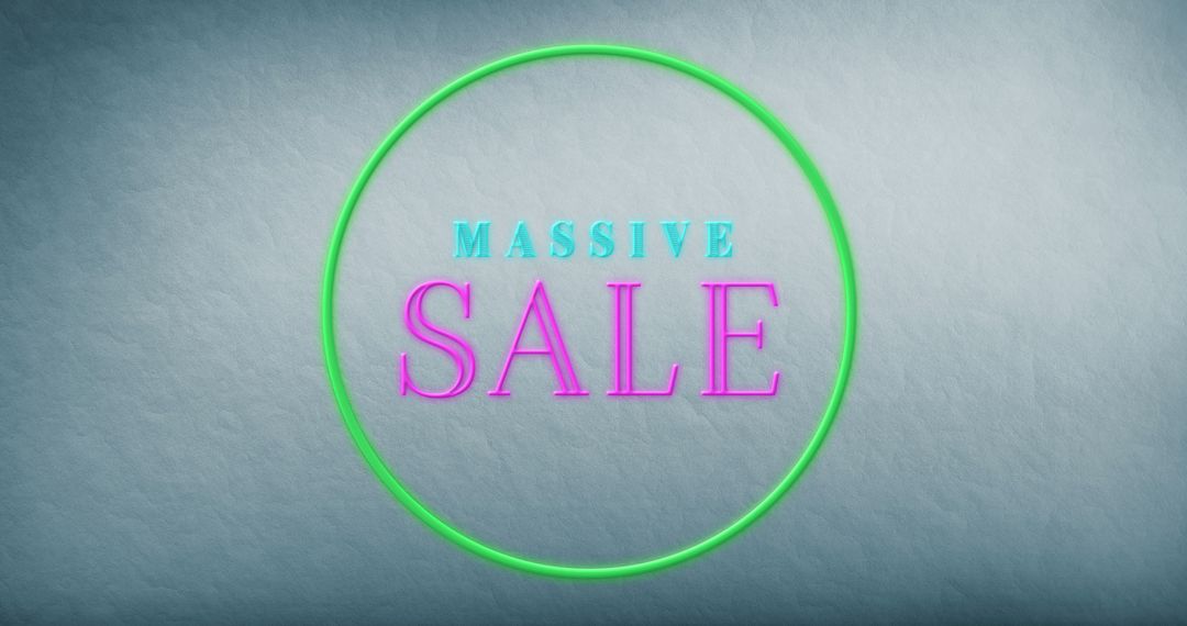 Neon Massive Sale Promotion Design with Abstract Background