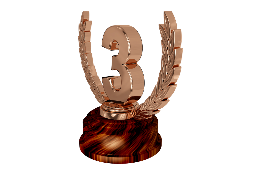 Third Place Bronze Trophy Transparent PNG - Download Free Stock Images Pikwizard.com