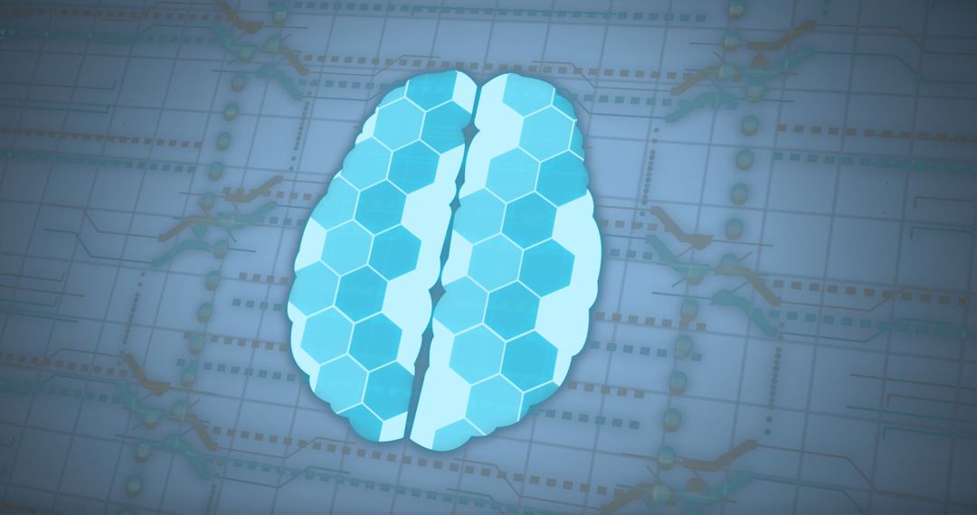 Digital Brain Technology Concept with Circuit Board Wiring