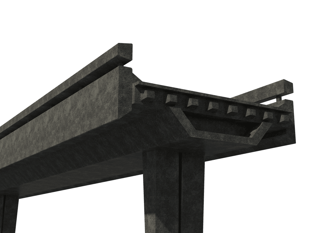 Transparent Concrete Bridge Span Architectural Illustration