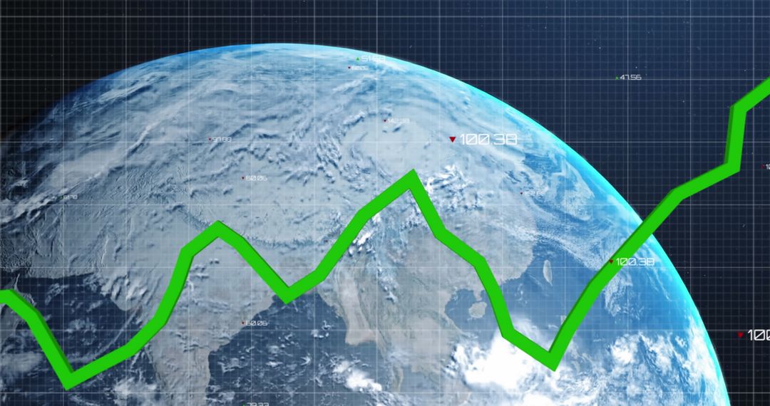 Global Business Growth Concept on Digital Globe Overlay