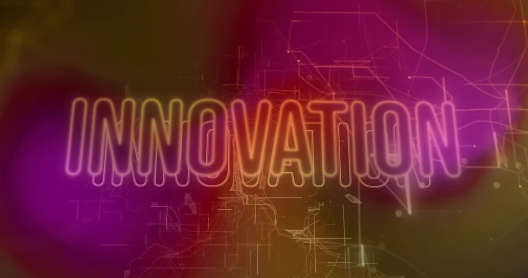 Glowing Neon Innovation in Futuristic Digital Circuitry