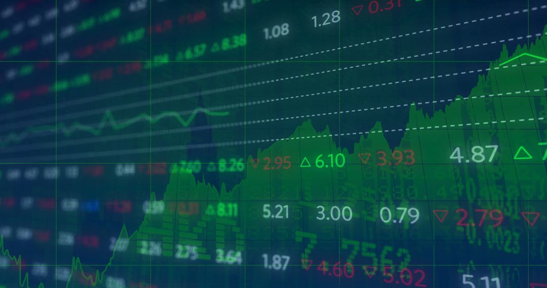 Digital Interface with Financial Data Displayed on Screen