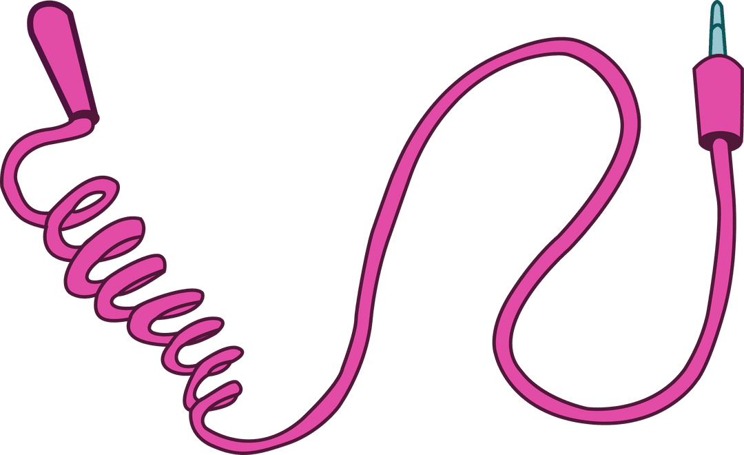 Pink Coiled Audio Cable Transparent Modern Design