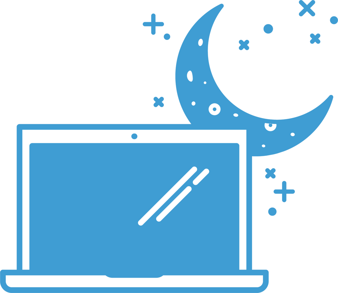 Transparent Digital Illustration of Laptop with Moon and Stars - Download Free Stock Images Pikwizard.com