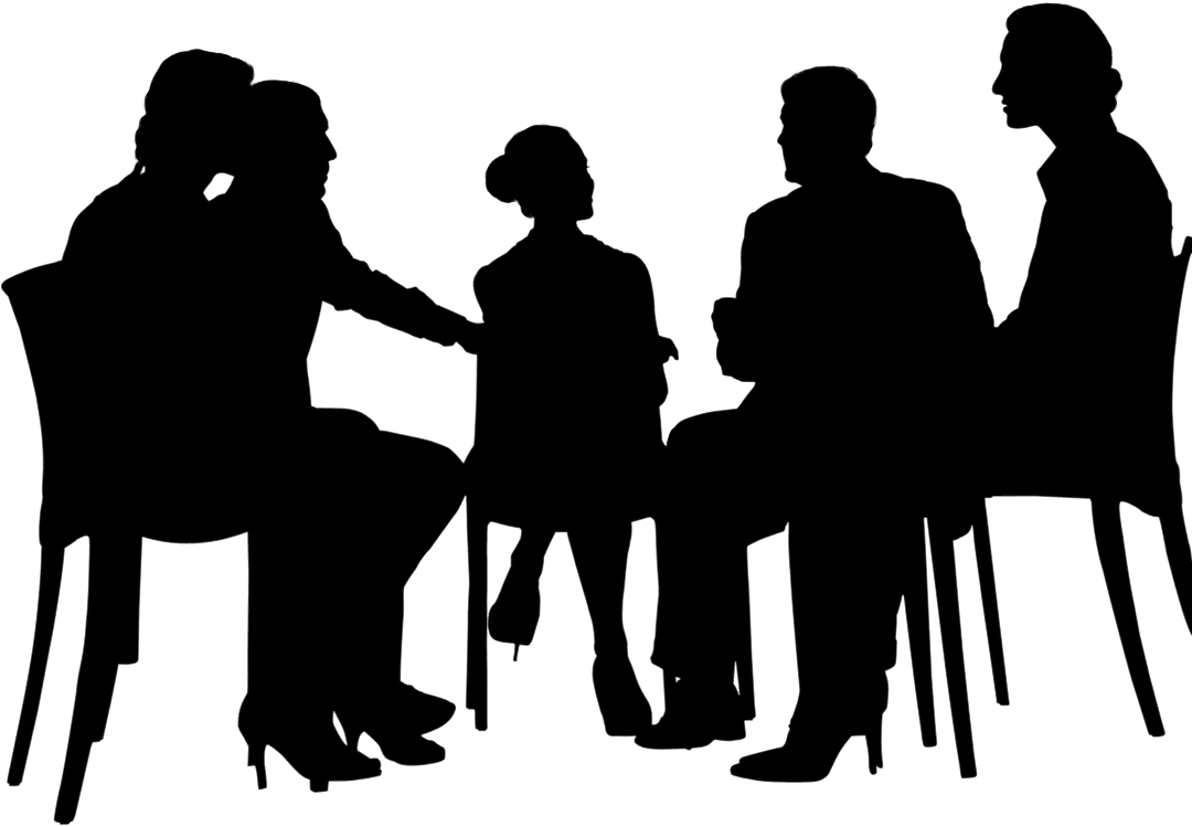 Transparent Silhouette of Business Meeting Colleagues on Discussion