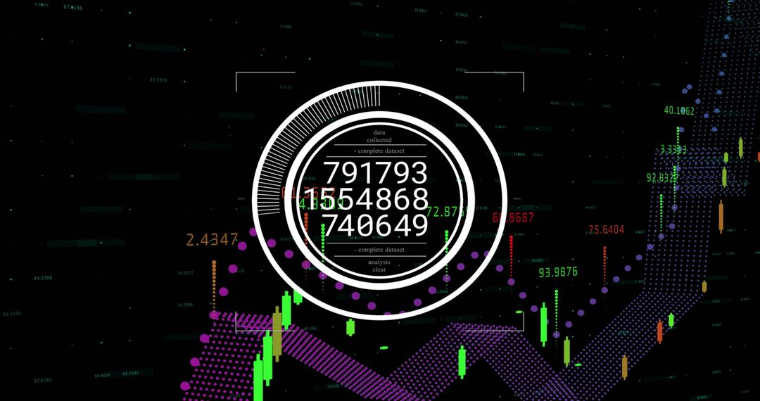 Data Processing Concept with Charts and Digital Interface