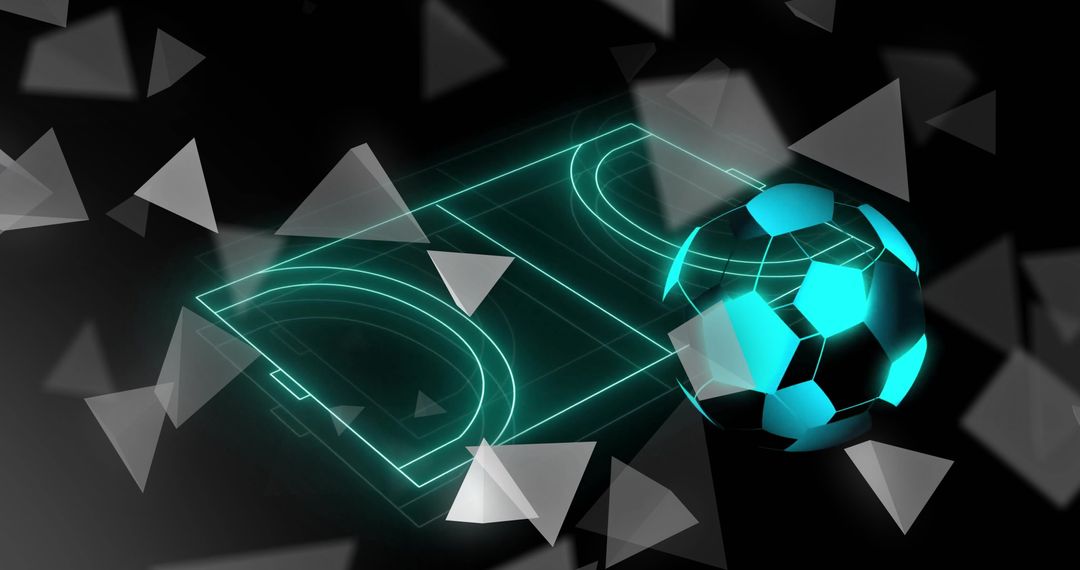Neon Sports Field with Futuristic Patterns Displaying Technology Concept