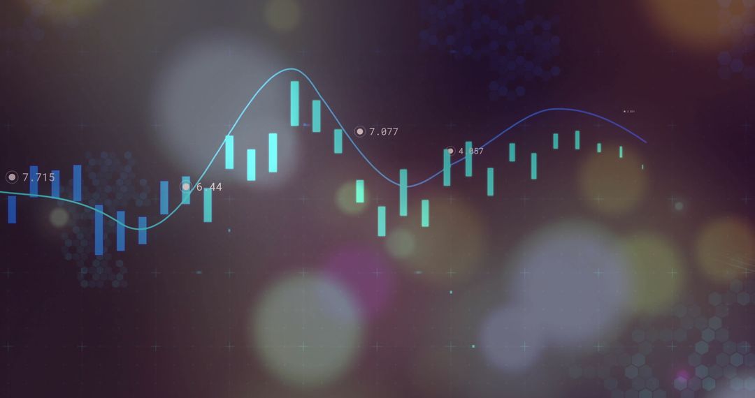 Abstract Financial Chart with Candlesticks on Digital Dashboard