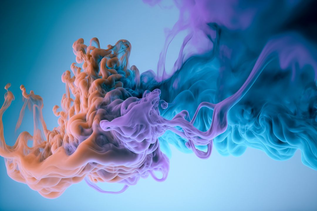Vibrant Colorful Ink Swirling in Water