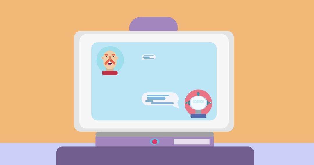 AI Chat on Screen with Digital Interface Concept