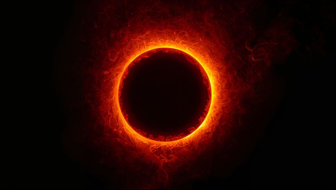 Fiery Vortex Swirling Around Dark Cosmic Void