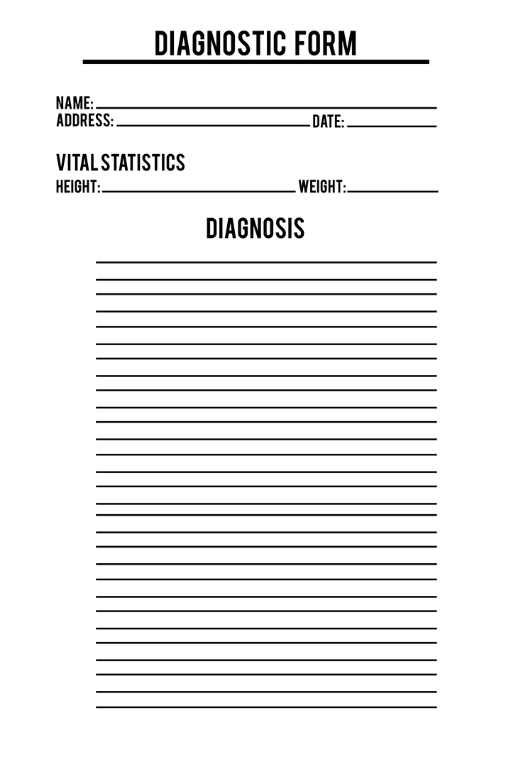 Medical Diagnostic Form Icon on Transparent Background