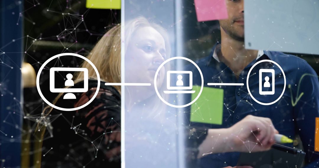 Collaborative Office Brainstorm with Digital Overlay