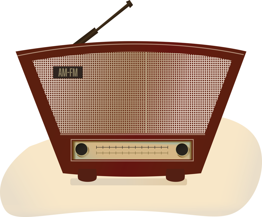 Vintage Brown Retro Radio Illustration on Transparent Background - Download Free Stock Images Pikwizard.com