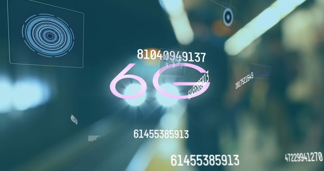 6G Interface Showing Data Over Metro Train Headlights
