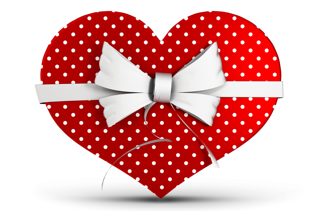 Transparent Red Polka Dot Heart Box with White Ribbon - Download Free Stock Images Pikwizard.com