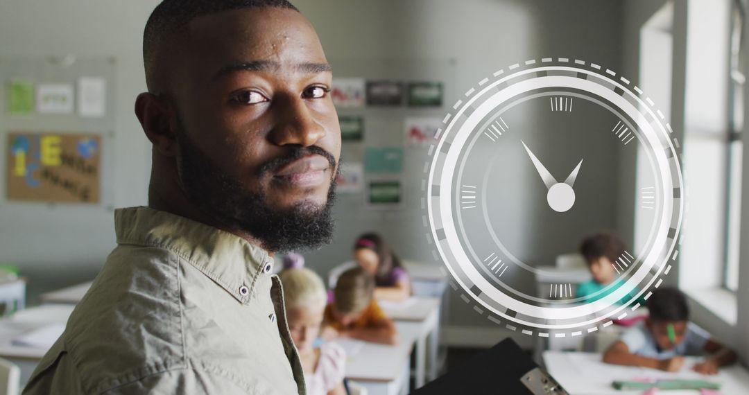 Teacher with Students in Diverse Classroom Environment