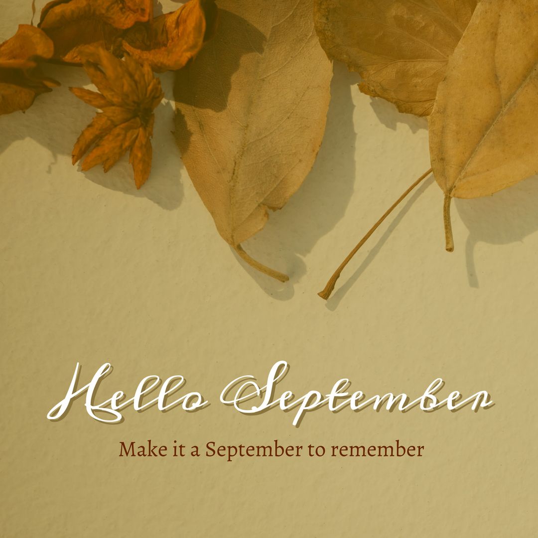 Hello September Autumn Leaves Design
