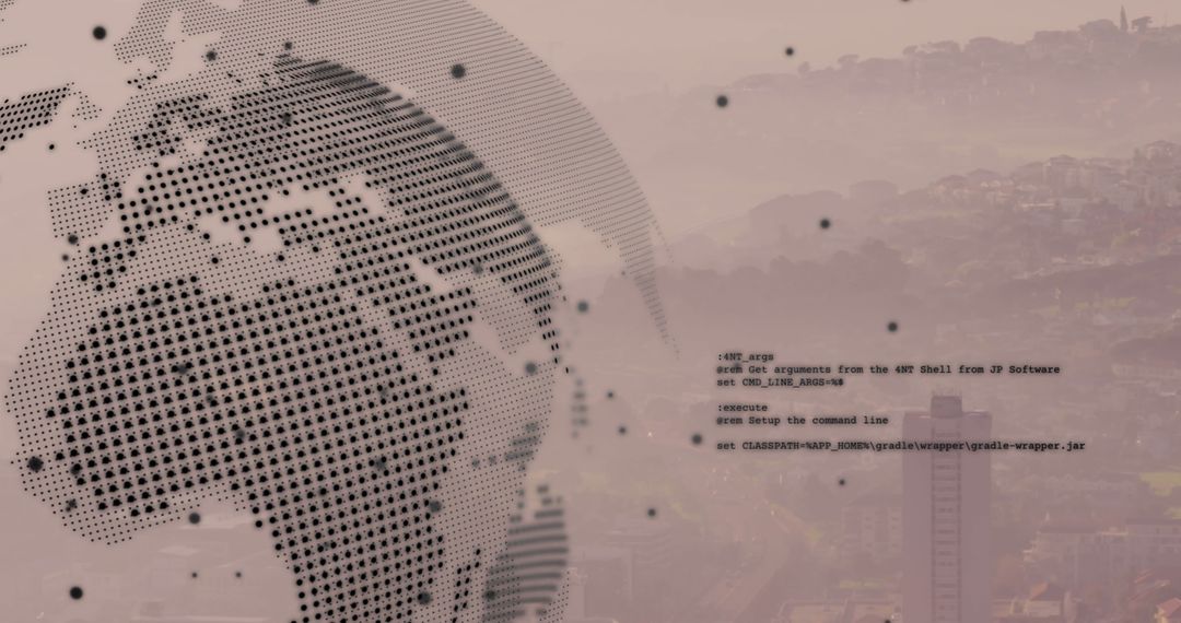 Global Business Data Processing Over Cityscape